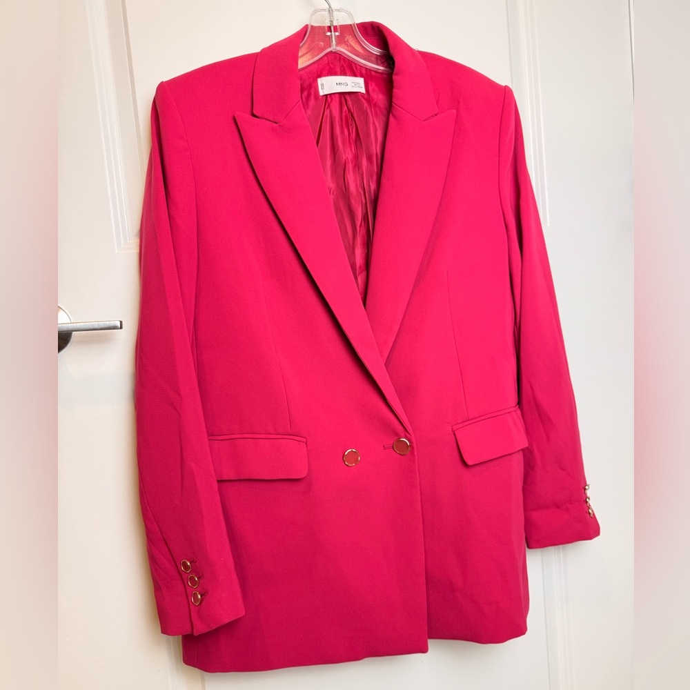 MNG Mango‎ Fuchsia Pink Blazer Tailored Jacket L